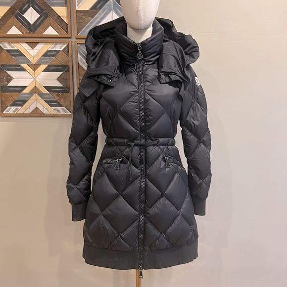 Moncler Verrerie Hooded Quilted Puffer Coat Down Parka Jacket in Black 00 XS - Picture 2 of 16